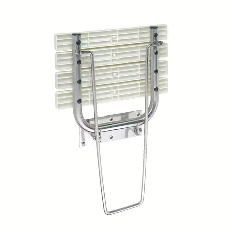 Zidni sklopive sjedalo za tuš Bemeta Help program od nehrđajućeg čelika s potpornom nogom i sjajnom površinom.