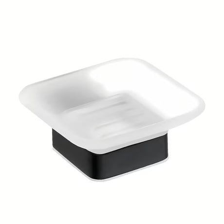 Crna zidna posuda za sapun Bemeta Nero od mesinga, četvrtastog dizajna