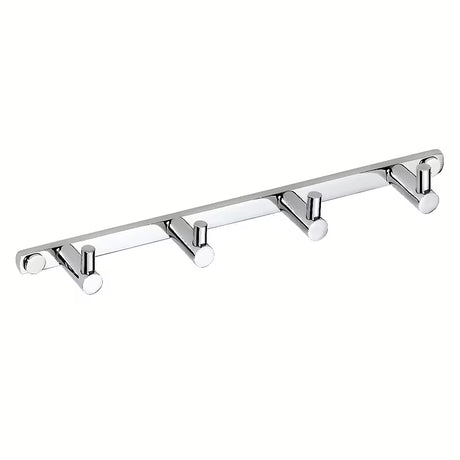 Kromirani vješalice s 4 kukica Bemeta Omega pro za vješanje ručnika i ogrtača u kupaonici