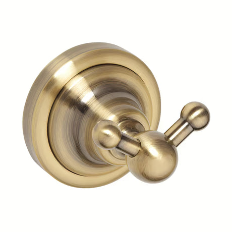 Mjedeni zidni dvostruka kuka Bemeta Ricordi u brončanoj završnoj obradi, u retro stilu.