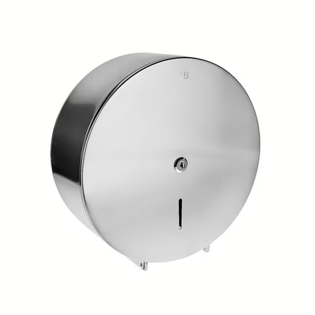 Zidni zaključivi držač toaletnog papira Bemeta od brušenog nehrđajućeg čelika.