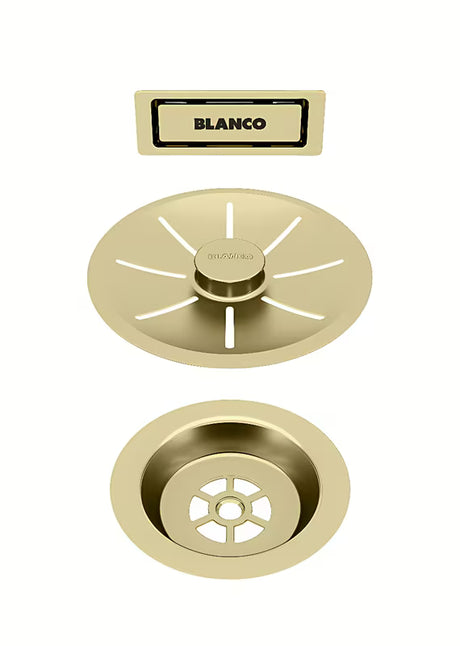 Odvodni set Blanco InFino s preljevom C-overflow u satenski zlatnoj izvedbi Gold Edition