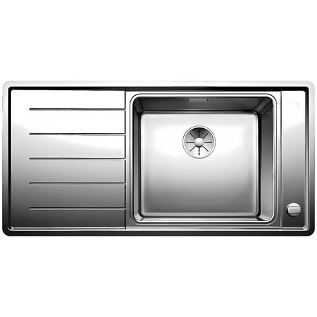 Blanco Andano inox sudoper  s ocjednom plohom, svilenkasti sjaj, orijentacija korita desno.
