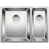 Inox sudoper  Blanco Andano ispod radne ploče u izvedbi svilenog sjaja s tuš kadom