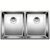 Inox kuhinjski dvostruki sudoper Blanco Andano u svilenkastom sjaju, pro montaža ispod radne ploče.