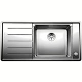 Blanco Andano inox sudoper  s ocjednom plohom, svilenkasti sjaj, orijentacija korita desno.