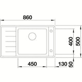 sudoper  Blanco Andano od nehrđajućeg čelika s ocjeđivačem u izvedbi svileni sjaj