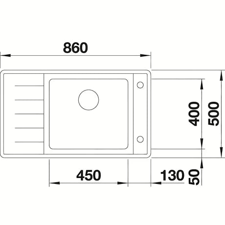 sudoper  Blanco Andano od nehrđajućeg čelika s ocjeđivačem u izvedbi svileni sjaj