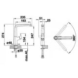 Blanco Avona jednoručna baterija stojeća miješalica za sudoper u krom izvedbi s okretnim izljevom