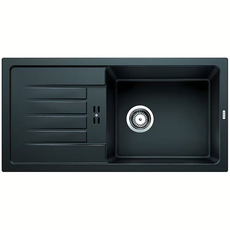 Crni granitni sudoper  Blanco Avum XL 6 S ocjednom plohom pro, ugradnja odozgo