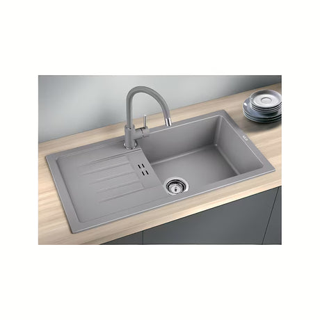 Crni granitni sudoper  Blanco Avum XL 6 S ocjednom plohom pro, ugradnja odozgo