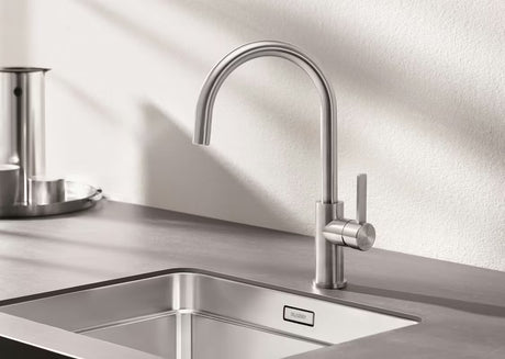 Blanco Candor jednoručna baterija stojeća miješalica za sudoper od brušenog nehrđajućeg čelika s mat završnom obradom