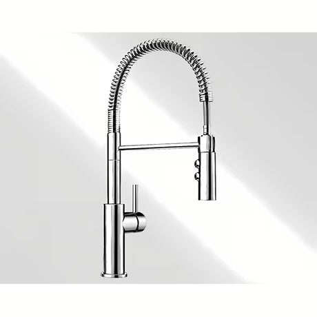 Kromirana miješalica za sudoper Blanco Catris-S s ručicom za upravljanje, zakretnim izljevom 360° i izvlačnim tušem.