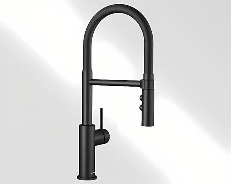 Blanco Catris-S Flexo jednoručna baterija miješalica za sudoper u crnoj mat boji s izvlačnim tušem