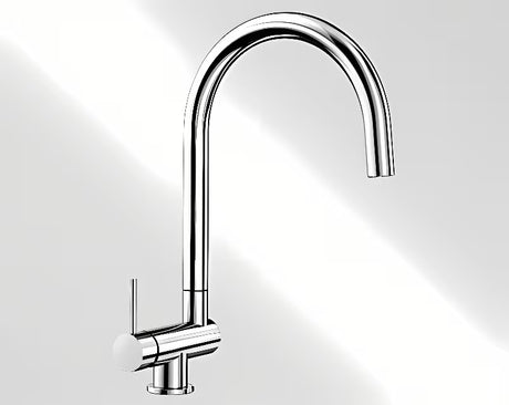 Blanco Coressa-F jednoručna baterija miješalica za sudoper za ugradnju ispred prozora u krom izvedbi s ručicom lijevo