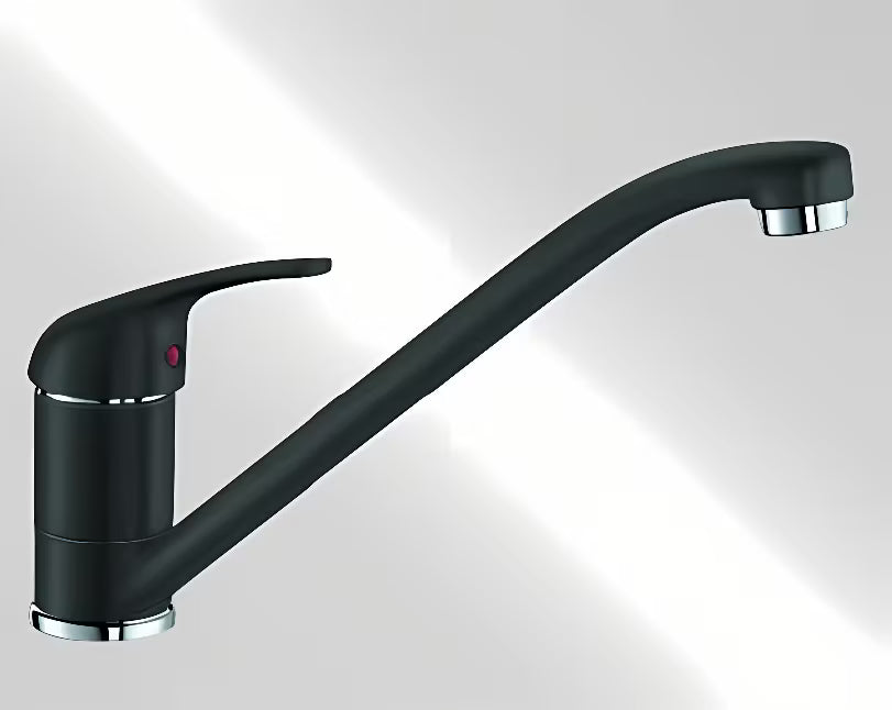 Crna mat miješalica za sudoper Blanco Daras s sa Silgranit-look površinom i zakretnim izljevom