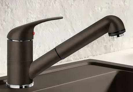 Antracitna miješalica za sudoper Blanco Daras - S izvlačnim tušem i mat površinom Silgranit-look