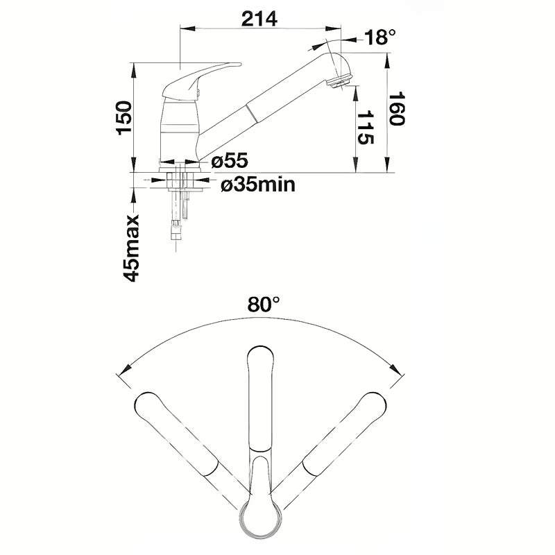 Kromirana jednoručna baterija stojeća miješalica za sudoper Blanco Daras - S izvlačnim tušem