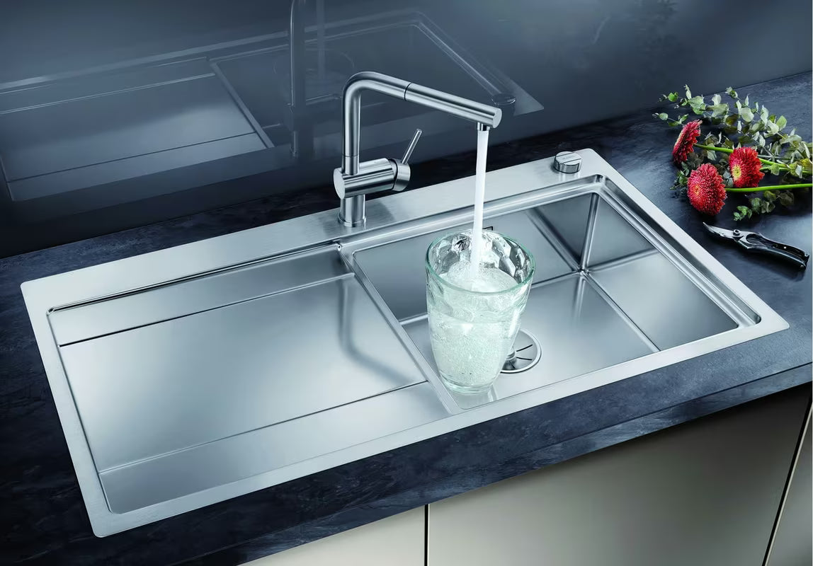 Nehrđajući sudoper  Blanco Divon II 5 S-IF s ocjeđivačem u svilenkastom sjaju, ugradnja u ravnini s pločom