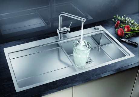 Nehrđajući sudoper  Blanco Divon II 5 S-IF s ocjeđivačem u svilenkastom sjaju, ugradnja u ravnini s pločom