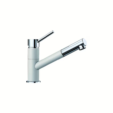 Blanco Kano-S miješalica za sudoper u bijeloj boji sa Silgranit/krom izgledom i izvlačnim tušem