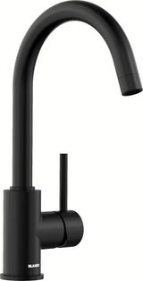 Blanco miješalica za sudoper u mat crnoj boji s okretnim izljevom 360° i blago zakrivljenim izljevom.