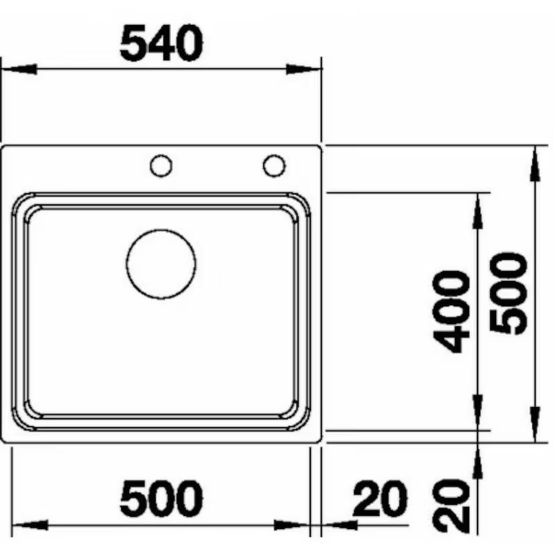 Inox sudoper  Blanco Etagon 500-IF/A 540x500 mm u svilenom sjaju