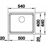 Inox sudoper  Blanco Etagon 500-U pro donja montaža, svileni sjaj