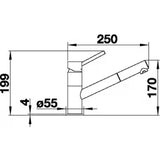 Kromirana miješalica za sudoper Blanco Kano-S s izvlačnim tušem u vitkom dizajnu