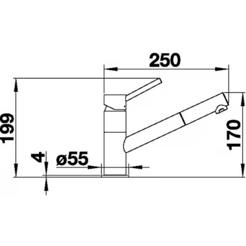 Kromirana miješalica za sudoper Blanco Kano-S s izvlačnim tušem u vitkom dizajnu