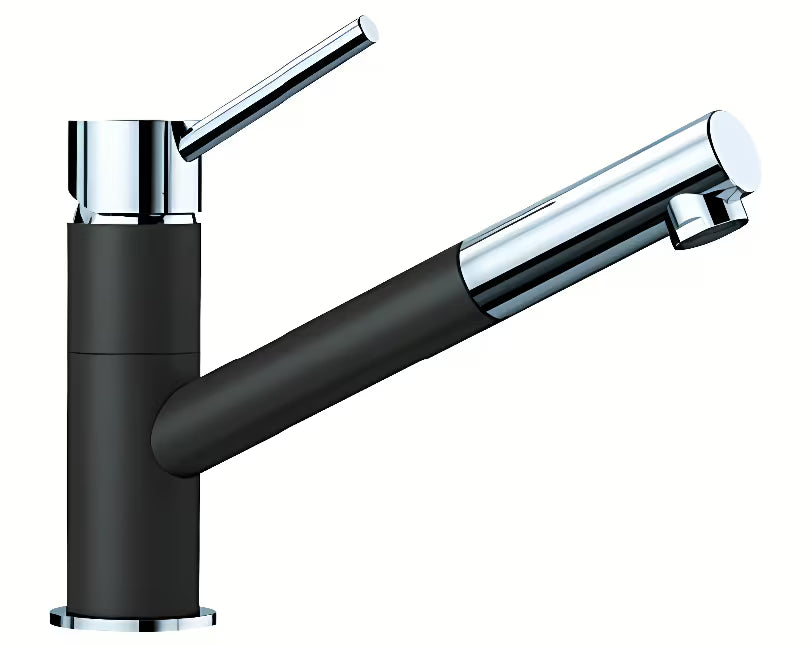 Blanco Kano-S miješalica za sudoper u boji kave sa Silgranit izgledom/krom i izvlačnim tušem