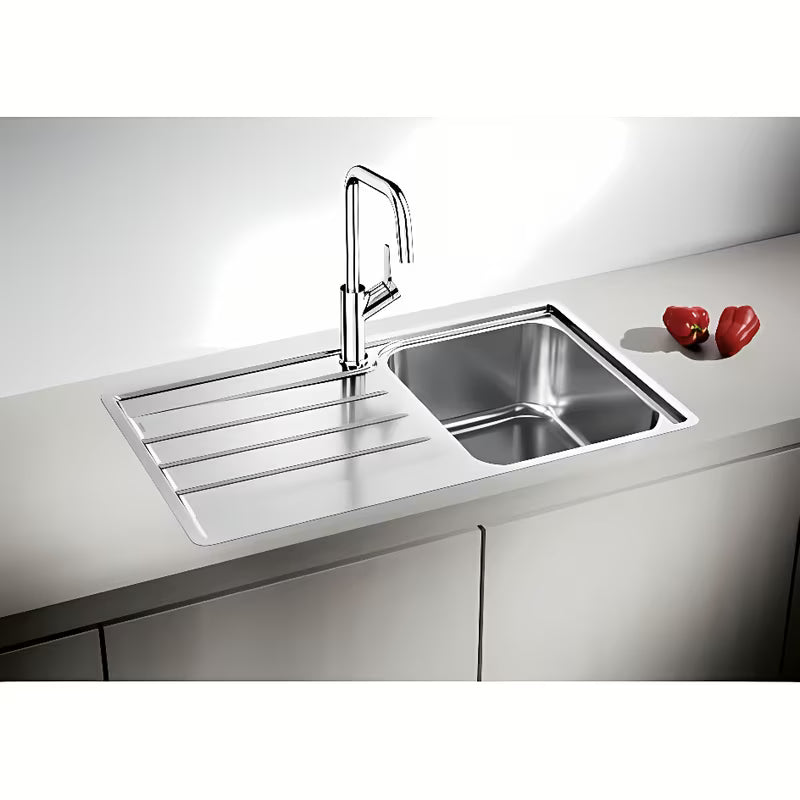 sudoper  Blanco na radnu ploču od nehrđajućeg čelika s ocjeđivačem i brušenom površinom