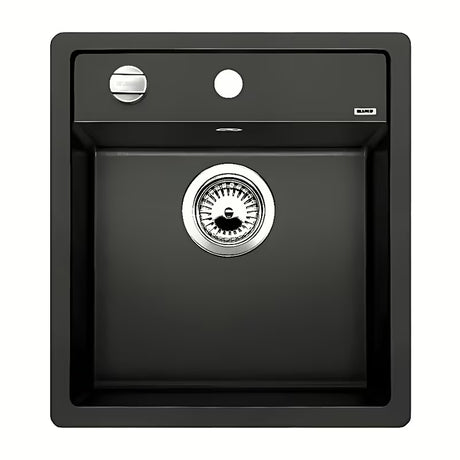 Crni sudoper  Blanco Dalago od materijala Silgranit s ekscentričnim upravljanjem, ugradnja odozgo