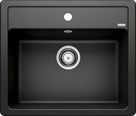Crni kuhinjski jednostruki sudoper Blanco od Silgranita pro, ugradnja odozgo, 585x500 mm