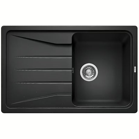 Crni granitni sudoper  Blanco Sona 45 S ocjedom na radnu ploču, 78 x 50 cm.