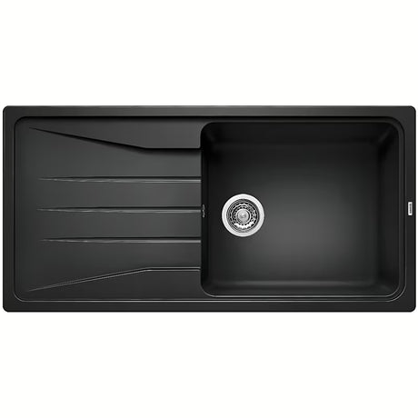 Crni granitni sudoper  Blanco Sona XL 6 S ocjednom plohom pro, ugradnja odozgo