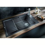 Granitni sudoper  Blanco Elon XL 6 S ocjeđivačem u crnoj mat izvedbi pro za gornju ugradnju.
