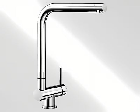 Kromirana jednoručna baterija miješalica za sudoper Blanco Laressa-F pro za ugradnju ispred prozora s ručicom desno