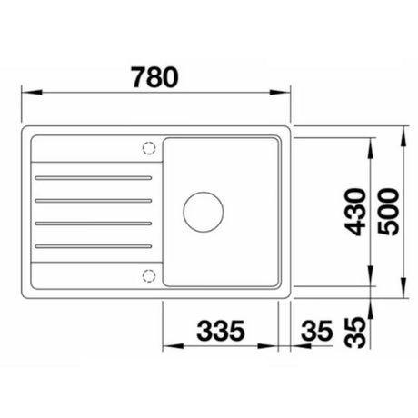 Granitni kuhinjski sudoper Blanco Legra 45 S ocjednom plohom, obostrani, boja kava.
