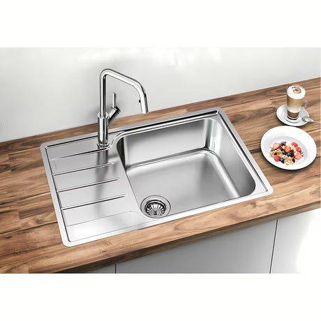 Inox sudoper  Blanco Lemis XL 6 S-IF Compact s ocjednom plohom, brušena površina