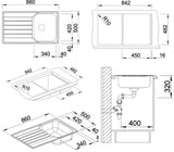Inox sudoper  Blanco Livit 45 S Salto s ocjeđivačem s brušenom završnom obradom