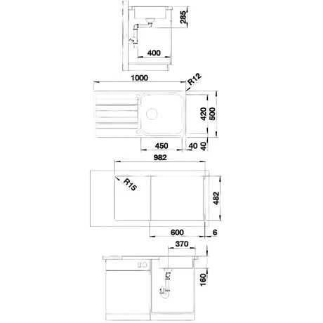 Blanco Livit XL 6 S inox sudoper  s ocjeđivačem, brušena površina, za ugradnju odozgo