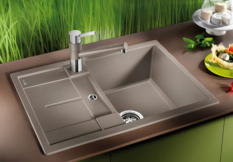 Granitni sudoper  Blanco Metra 45 S Compact s ocjednom plohom u boji siva stijena