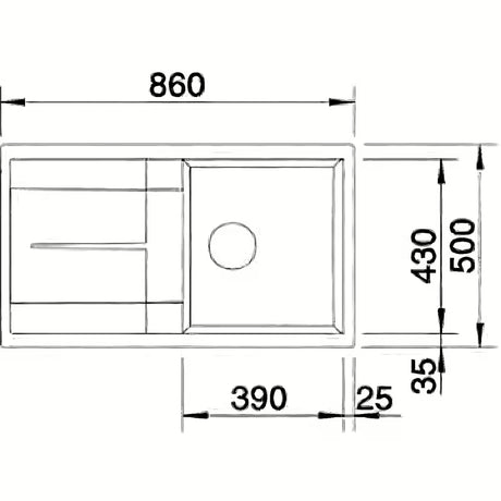 Granitni sudoper  Blanco Metra 5 S ocjeđivačem u boji siva stijena pro za ugradnju odozgo