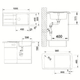 Granitni sudoper  Blanco Metra XL 6 S ocjeđivačem u boji siva stijena