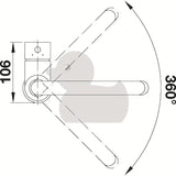 Kromirana jednoručna baterija stojeća miješalica za sudoper Blanco Mida s sa zakretnim izljevom i zaobljenim dizajnom.