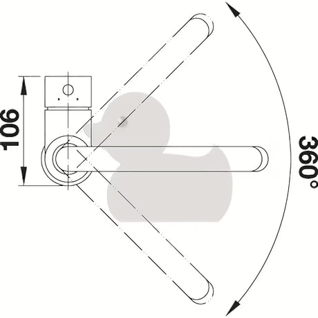 Kromirana jednoručna baterija stojeća miješalica za sudoper Blanco Mida s sa zakretnim izljevom i zaobljenim dizajnom.