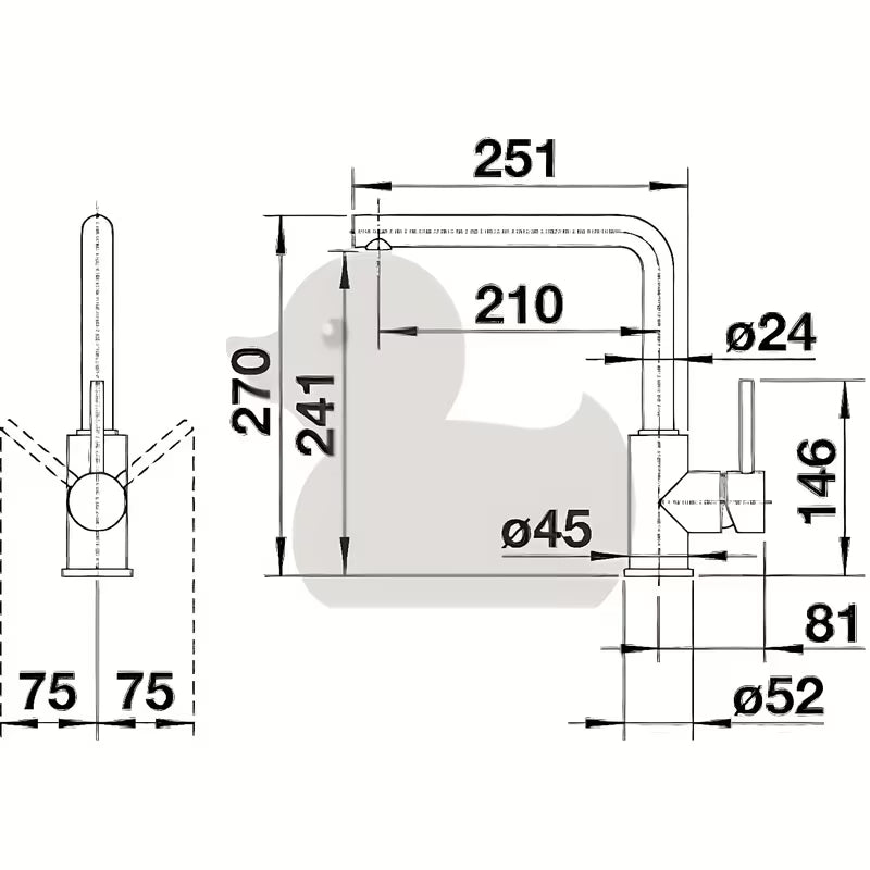 Kromirana miješalica za sudoper Blanco Mila s ručicom i zakretnim izljevom