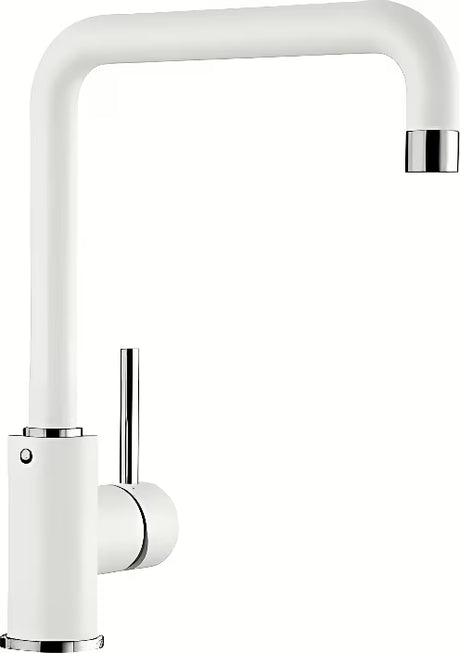 Bijela jednoručna baterija stojeća miješalica za sudoper Blanco Mili s mat površinom Silgranit Look