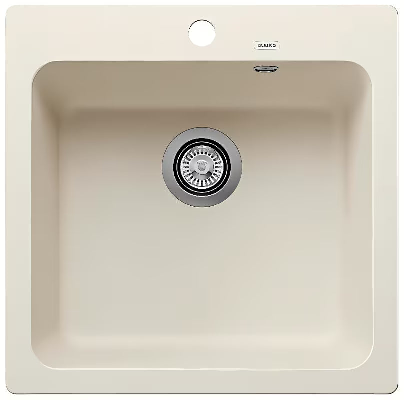 Granitni kuhinjski jednostruki sudoper Blanco Naya 5 u boji bijela soft pro montaža na radnu ploču.